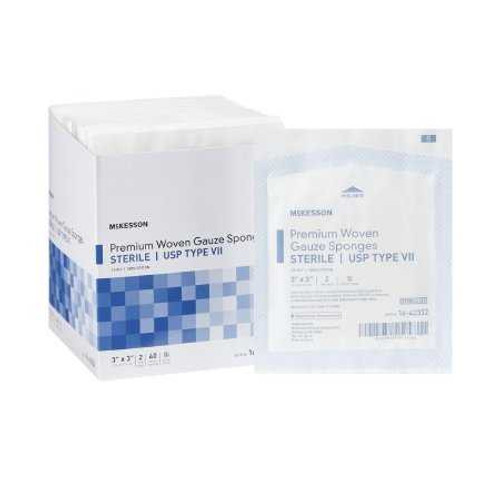 USP Type VII Gauze Sponge McKesson Cotton Gauze 12-Ply 3 X 3 Inch Square Sterile 16-42332 Box/80 16-42332 MCK BRAND 447084_BX
