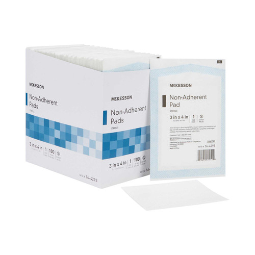 Non-Adherent Dressing McKesson Nylon / Polyester Blend 3 X 4 Inch Sterile 16-4293 Case/1200 16-4293 MCK BRAND 373777_CS