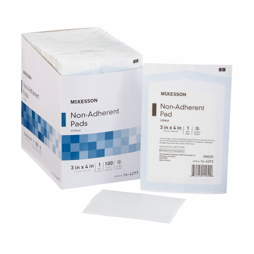 McKesson Non-Adherent Dressing 3 X 4 Inch Sterile 100 per Pack, 16-4293, Case of 1200
