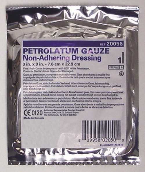 Petrolatum Impregnated Dressing McKesson 3 X 9 Inch Pleated Gauze USP White Petrolatum Sterile 61-20056 Case/72 61-20056 MCK BRAND 488942_CS Petrolatum Impregnated Dressing McKesson 3 X 9 Inch Pleated Gauze USP White Petrolatum Sterile 61-20056 Case/72 61-20056 MCK BRAND 488942_CS