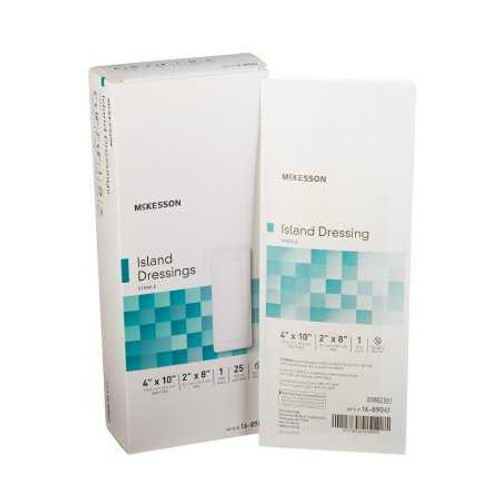Adhesive Dressing McKesson 4 X 10 Inch Polypropylene / Rayon Rectangle White Sterile 16-89041 Case/100 16-89041 MCK BRAND 488925_CS
