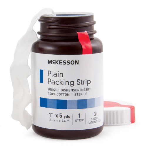 McKesson Wound Packing Strip Non-impregnated 1 Inch X 5 Yard Sterile Plain, 61-59320, Case of 12