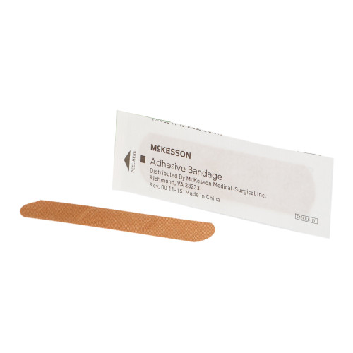 McKesson Adhesive Strip Fabric Tan 3/4 X 3 Inch Sterile, 16-4813, Case of 2400