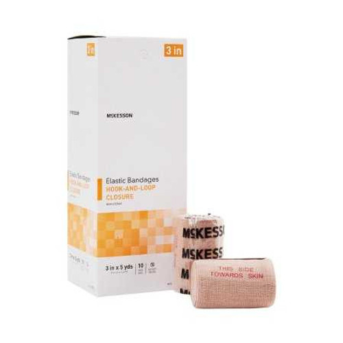 Elastic Bandage McKesson 3 Inch X 5 Yard Hook and Loop Closure NonSterile 053 Box/10 53 MCK BRAND 911814_BX