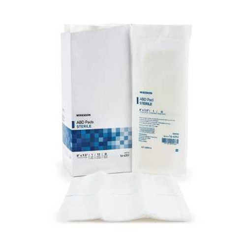 Abdominal Pad McKesson 7-1/2 x 8 Inch 1 per Pack Sterile Rectangle 16-4252 Case of 240 16-4252 McKesson 446058_CS