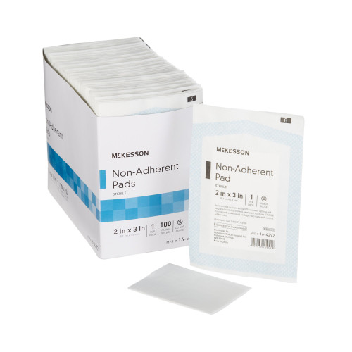 McKesson Non-Adherent Dressing 2 X 3 Inch Sterile 100 per Pack, 16-4292, Case of 1200