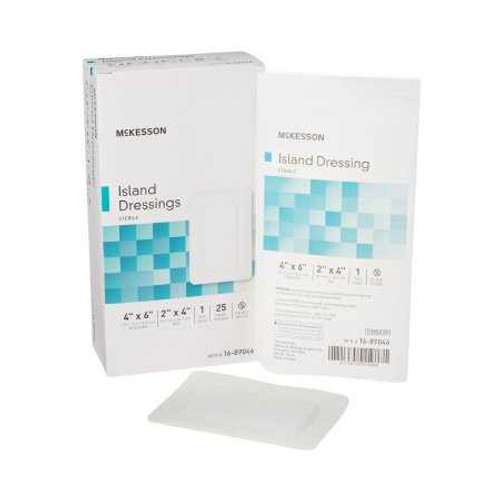 Adhesive Dressing McKesson 4 X 6 Inch Polypropylene / Rayon Rectangle White Sterile 16-89046 Case/100 16-89046 MCK BRAND 488923_CS