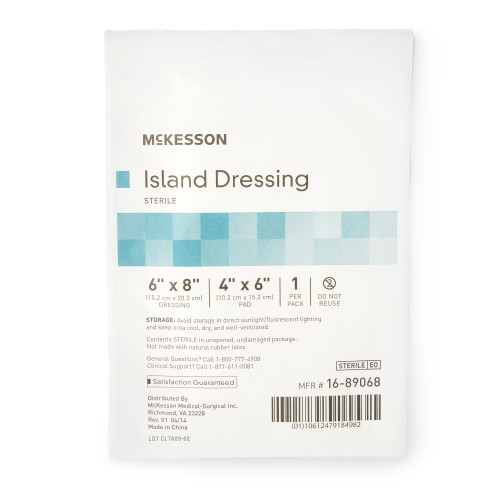 McKesson Island Dressing 6 X 8 Inch Rectangle Sterile, 16-89068, Case of 100