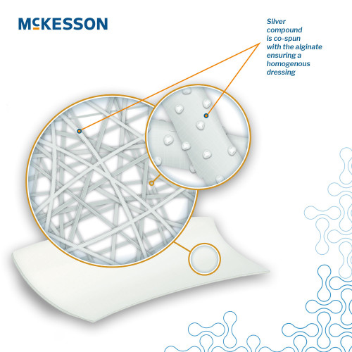 McKesson Silver Alginate Dressing 3/4 X 12 Inch Rope Sterile, 3560, Case of 50
