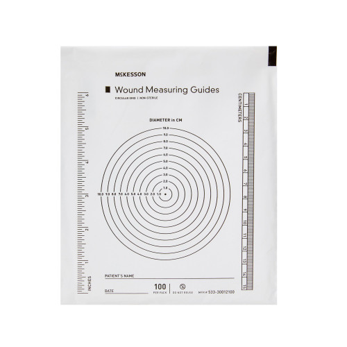 McKesson Wound Measuring Guide 5 X 7 Inch Clear Plastic NonSterile, 533-30012100, Case of 6000