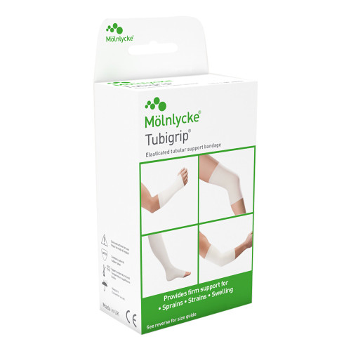 Tubigrip Elastic Tubular Support Bandage 3-1/2 Inch X 1 Yard Large Ankle / Medium Knee / Small Thigh Pull On Natural NonSterile Size E Standard Compression, 1528, Box of 12