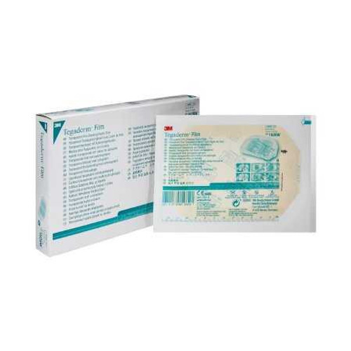 Transparent Film Dressing 3M Tegaderm Rectangle 4 X 4-3/4 Inch Frame Style Delivery With Label Sterile 1626W Box/50 1626W 3M 121652_BX