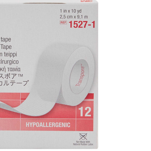 Medical Tape 3M Transpore Water Resistant Plastic 1 Inch X 10 Yard NonSterile 1527-1 Each/1 1527-1 3M 5762_RL