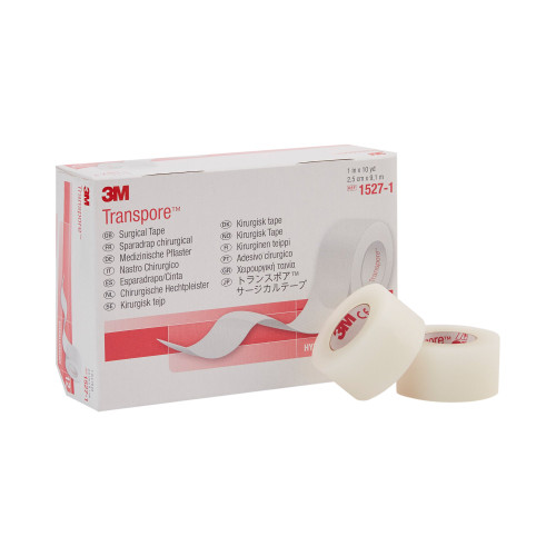 3M Transpore Medical Tape Transparent 1 Inch X 10 Yard Plastic NonSterile, 1527-1, Roll of 1