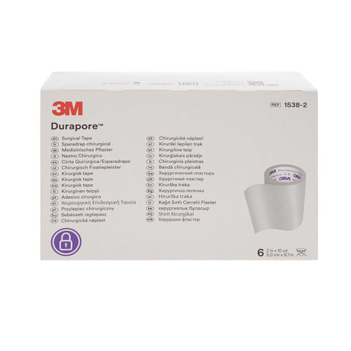 Medical Tape 3M Durapore Silk-Like Cloth 2 Inch X 10 Yard NonSterile 1538-2 Each/1 1538-2 3M 5776_RL