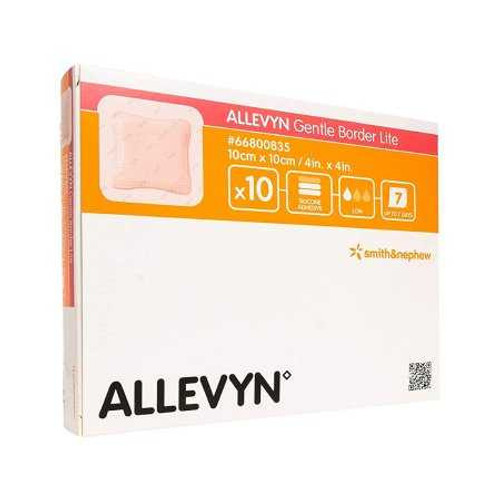 Thin Silicone Foam Dressing Allevyn Gentle Border Lite 4 X 4 Inch Square Adhesive with Border Sterile 66800835 Each/1 66800835 UNITED / SMITH & NEPHEW 767992_EA