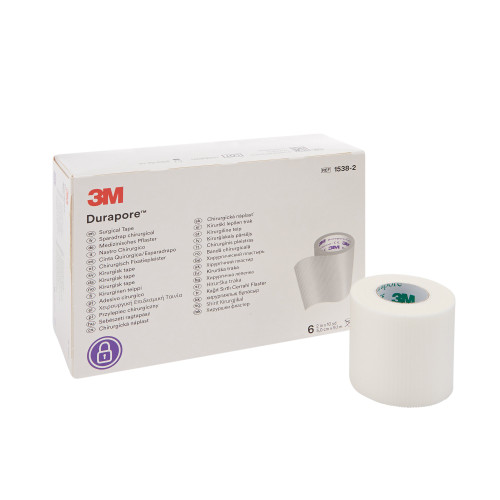 3M Durapore Medical Tape White 2 Inch X 10 Yard Silk-Like Cloth NonSterile, 1538-2, Box of 6