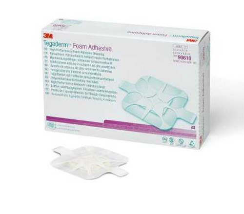 Foam Dressing 3M Tegaderm 3-1/2 X 3-1/2 Inch Square Adhesive with Border Sterile 90610 Box/10 90610 3M 465140_BX
