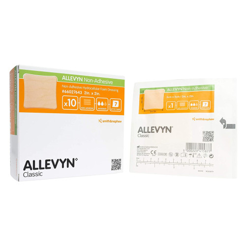 Allevyn Foam Dressing 2 X 2 Inch Without Border Film Backing Nonadhesive Square Sterile, 66007643, Pack of 1
