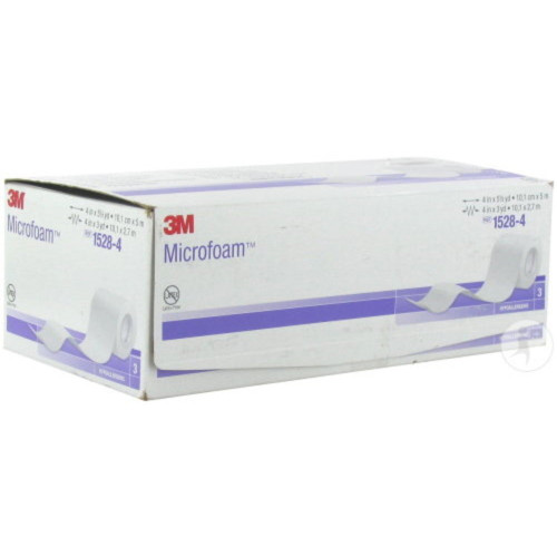 3M Microfoam Medical Tape White 4 Inch X 5-1/2 Yard Elastic / Foam NonSterile, 1528-4, Roll of 1
