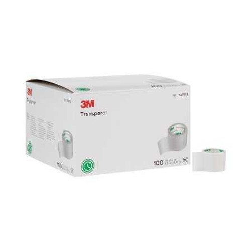 Medical Tape 3M Transpore Water Resistant Plastic 1 Inch X 1-1/2 Yard NonSterile 1527S-1 Box/100 1527S-1 3M 6188_BX