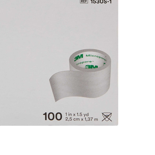 Medical Tape 3M Micropore Paper 1 Inch X 1-1/2 Yard NonSterile 1530S-1 Box/100 1530S-1 3M 6150_BX
