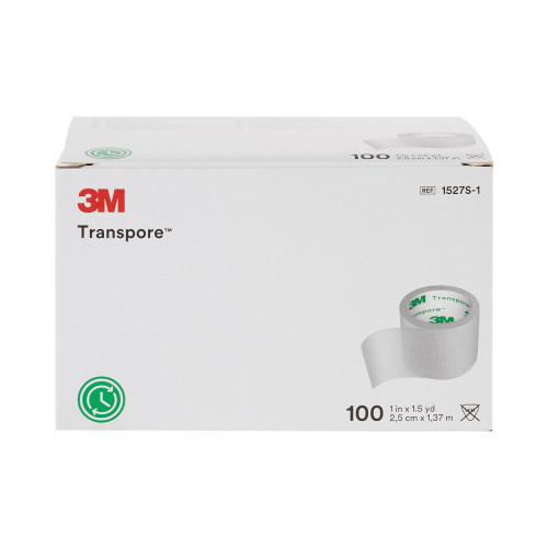 3M Transpore Medical Tape Transparent 1 Inch X 1-1/2 Yard Plastic NonSterile, 1527S-1, Case of 500