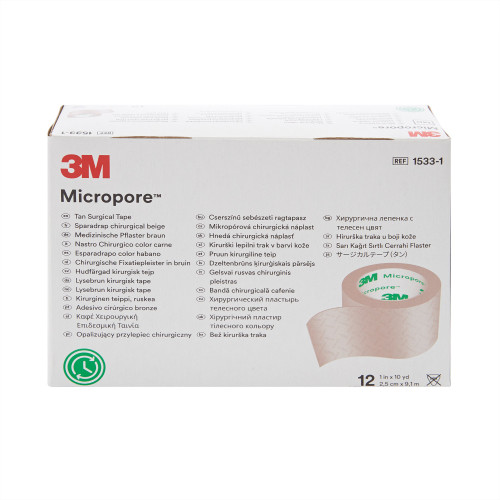 3M Micropore Medical Tape Tan 1 Inch X 10 Yard Paper NonSterile, 1533-1, Case of 120