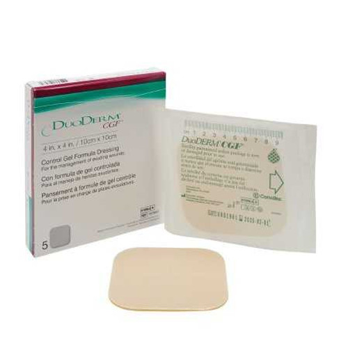 Hydrocolloid Dressing DuoDERM CGF 4 X 4 Inch Square Sterile 187660 Each/1 187660 CONVA TEC 181329_EA