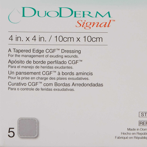Hydrocolloid Dressing DuoDERM Signal 4 X 4 Inch Square Sterile 403326 Box/5 403326 CONVA TEC 426728_BX