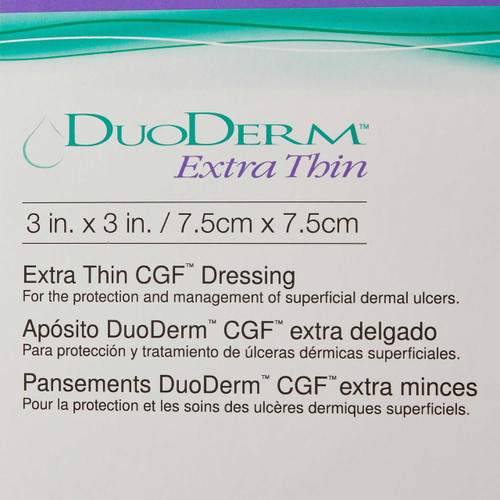 Hydrocolloid Dressing DuoDERM Extra Thin 3 X 3 Inch Square Sterile 187901 Box/20 187901 CONVA TEC 205195_BX