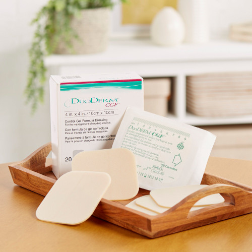 DuoDERM CGF Hydrocolloid Dressing Foam Backing 4 X 4 Inch Square Hydrocolloid, 187658, Box of 20