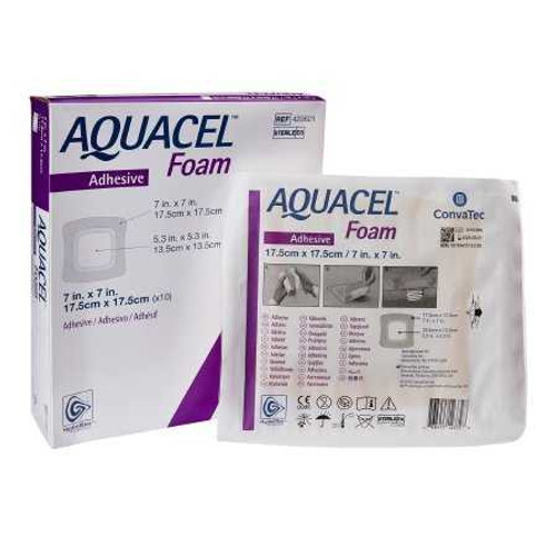 Silicone Foam Dressing Aquacel 7 X 7 Inch Square Adhesive with Border Sterile 420621 Each/1 420621 CONVA TEC 802595_EA