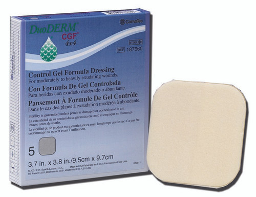 DuoDERM CGF Hydrocolloid Dressing Foam Backing 8 X 8 Inch Square Hydrocolloid, 187662, Pack of 1