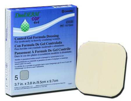 Hydrocolloid Dressing DuoDERM CGF 8 X 8 Inch Square Sterile 187662 Box/5 187662 CONVA TEC 183400_BX