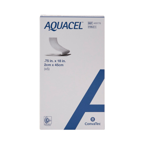 Aquacel Ribbon Gelling Fiber Wound Dressing 3/4 X 18 Inch Ribbon Sterile, 403770, Box of 5