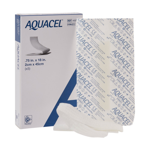 Aquacel Ribbon Gelling Fiber Wound Dressing 3/4 X 18 Inch Ribbon Sterile, 403770, Pack of 1
