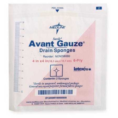 Drain Sponge Avant Gauze Rayon / Polyester 4 X 4 Inch Square Sterile NON256000 Box/50 NON256000 MEDLINE 817341_BX