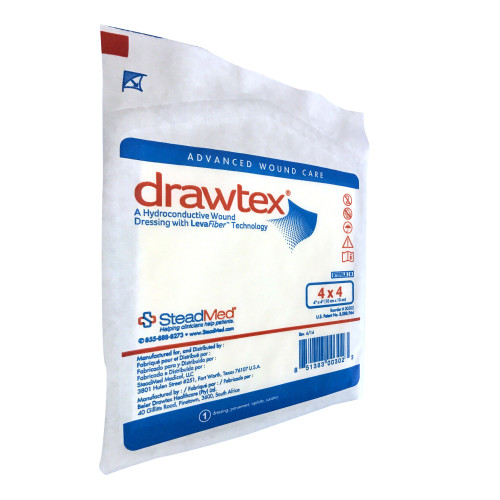 Drawtex Hydroconductive Wound Dressing 4 X 4 Inch Square, 00302, Box of 10