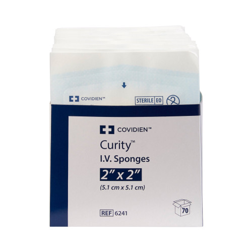 Curity I.V. Sponge 2 X 2 Inch 6-Ply Sterile 2 per Pack, 6241, Carton of 35