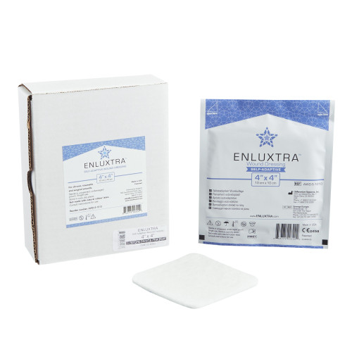 Enluxtra Self-Adaptive Super Absorbent Dressing 4 X 4 Inch Square, AWD-5-1010C, Box of 10