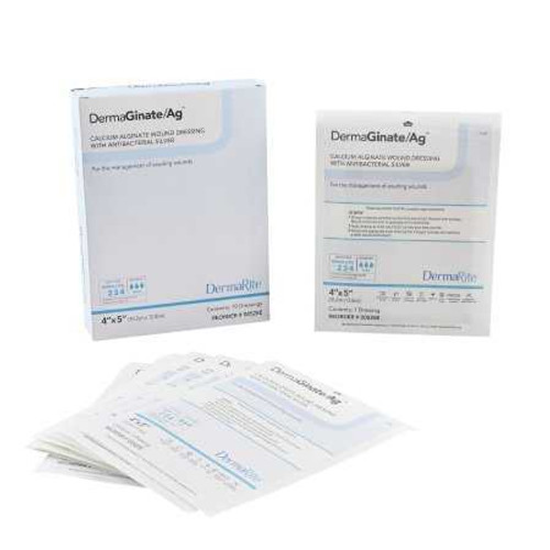 Calcium Alginate Dressing DermaGinate/ Ag 4.25 X 4.25 Inch Square Calcium Alginate Sterile 00525E Box/10 00525E DERMARITE INDUSTRIES LLC 722215_BX
