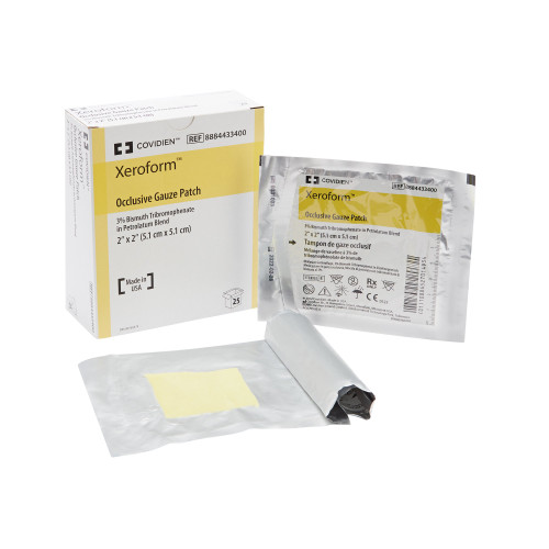 Xeroform Occlusive Xeroform Petrolatum Impregnated Dressing Square 2 X 2 Inch Sterile, 8884433400, Pack of 1