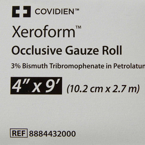 Petrolatum Impregnated Dressing Xeroform 4 Inch X 3 Yard Gauze Bismuth Tribromophenate / Petrolatum Sterile 8884432000 Each/1 8884432000 KENDALL HEALTHCARE PROD INC. 229330_EA