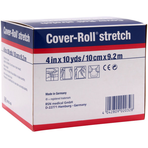 Cover-Roll Stretch Dressing Retention Tape with Liner White 4 Inch X 10 Yard Nonwoven Polyester NonSterile, 45553, Box of 1
