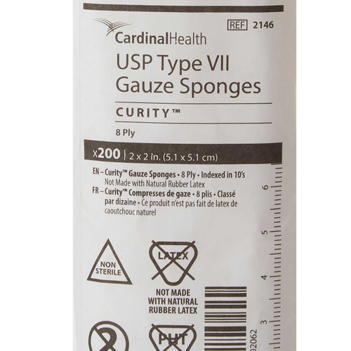 Gauze Sponge Curity™ 2 x 2 Inch 200 per Pack NonSterile 8-Ply Square 2146- Bag of 200 2146 Curity™ 9975_BG