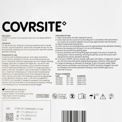 Composite Dressing Covrsite 6 x 6 Inch Square NonSterile 59714300 Box of 10 59714300 Covrsite 350591_BX