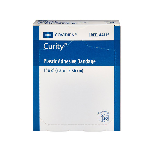 Curity Adhesive Strip Plastic Tan 1 X 3 Inch Sterile, 44115, Box of 50