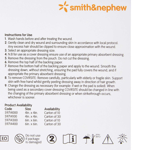 Composite Dressing Covrsite 4 x 4 Inch Square NonSterile 59714000 Box of 10 59714000 Covrsite 363486_BX
