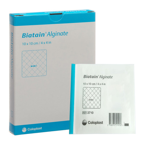 Biatain Alginate Dressing 4 X 4 Inch Square, 3710, Box of 10